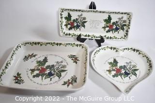 Three (3) Pieces of Porcelain Portmeirion Botanic Garden Serving Ware.