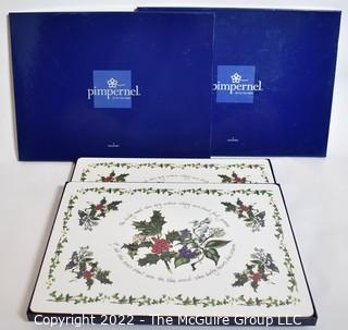 Two (2) Boxes of Four Pimpernel Holiday Placemats