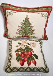 Two (2) Needlepoint Throw Pillows