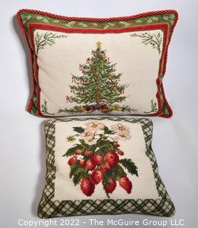 Two (2) Needlepoint Throw Pillows