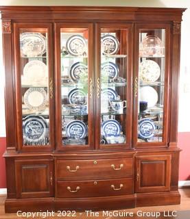 Pennsylvania House Solid Mahogany Breakfront China Cabinet.  77ʺW × 17ʺD × 88ʺH. Does not include contents 