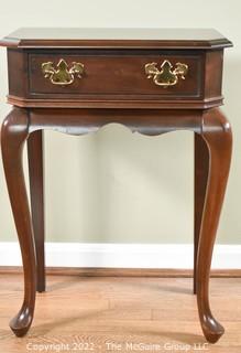 Mersman Waldron Mahogany Queen Ann End Table with Brass Pulls. 20" W x 28" H x 12" D