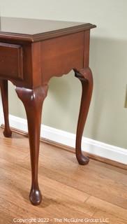 Harden Furniture Solid Cherry Chippendale Single Drawer End Table. 22" W x 26" H x 17" D.