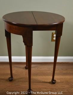 Harden Cherry Demilune Queen Anne Flip Top Console Accent Table.  27" T x 22"D 