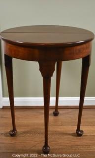 Harden Cherry Demilune Queen Anne Flip Top Console Accent Table.  27" T x 22"D 