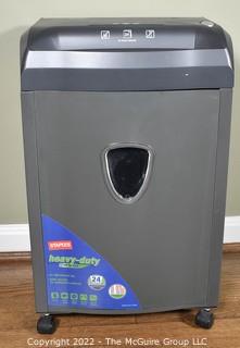 A Staples-Brand Paper Shredder, Model SPL-1524CP.