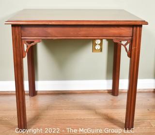 Harden Chippendale Style Cherry Side End Table with Decorative Corner Braces.  22"W x 27"D x 24"T