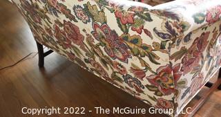 20th Century Chintz Upholstered Settee Loveseat.  One of a pair.  56" long.