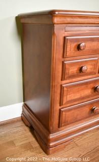 Alexander Julian 'Home Colors' Cherry Bachelor's Chest with Inlaid Trim.  One of pair. 30"H x 26"W x 16" D