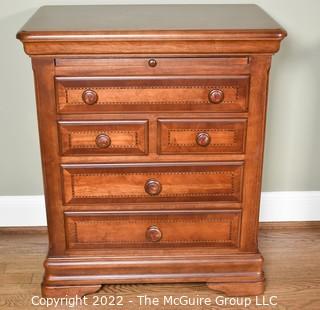 Alexander Julian 'Home Colors' Cherry Bachelor's Chest with Inlaid Trim.  One of pair. 30"H x 26"W x 16" D