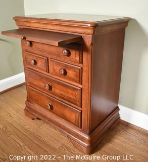 Alexander Julian 'Home Colors' Cherry Bachelor's Chest with Inlaid Trim.  One of pair. 30"H x 26"W x 16" D