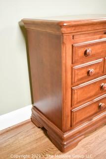 Alexander Julian 'Home Colors' Cherry Bachelor's Chest with Inlaid Trim.  One of pair. 30"H x 26"W x 16" D