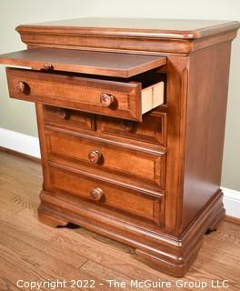 Alexander Julian 'Home Colors' Cherry Bachelor's Chest with Inlaid Trim.  One of pair. 30"H x 26"W x 16" D