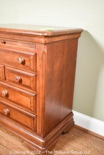 Alexander Julian 'Home Colors' Cherry Bachelor's Chest with Inlaid Trim.  One of pair. 30"H x 26"W x 16" D