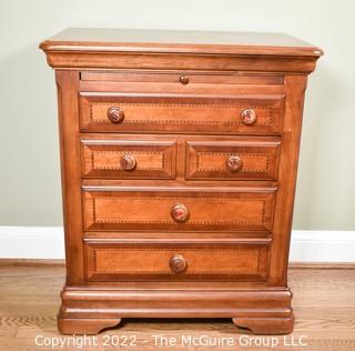 Alexander Julian 'Home Colors' Cherry Bachelor's Chest with Inlaid Trim.  One of pair. 30"H x 26"W x 16" D