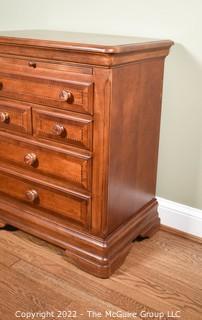 Alexander Julian 'Home Colors' Cherry Bachelor's Chest with Inlaid Trim.  One of pair. 30"H x 26"W x 16" D