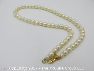 17" 77mm faux pearl necklace; #1249 