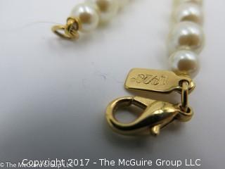 17" 77mm faux pearl necklace; #1249 