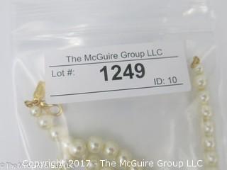 17" 77mm faux pearl necklace; #1249 