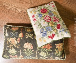 Two (2) Needlepoint Throw Pillows. 