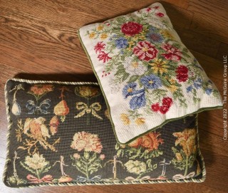 Two (2) Needlepoint Throw Pillows. 