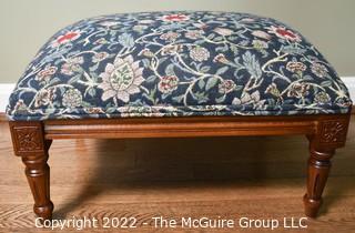 Upholstered Tapestry Cherry Foot Stool. 13" x 19" x 12"T