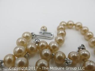 12" ladies faux pearl necklace; 5mm; #1250