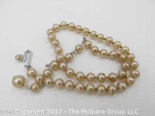 12" ladies faux pearl necklace; 5mm; #1250