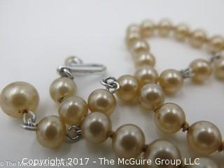 12" ladies faux pearl necklace; 5mm; #1250