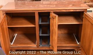 Pine Entertainment Cabinet with Glass Top.   46W x 18D x 29.5T.