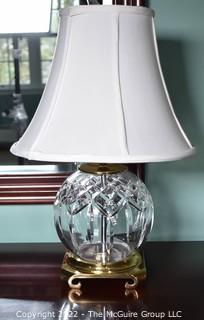 Clear Waterford Crystal Table Lamp with Shade.  18"T. 