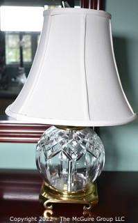 Clear Waterford Crystal Table Lamp with Shade.  18"T. 