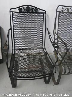 Set of 4 iron patio chairs