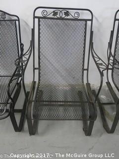 Set of 4 iron patio chairs