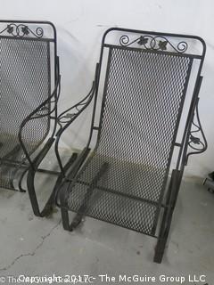 Set of 4 iron patio chairs