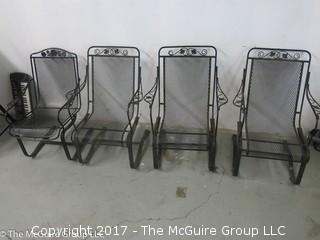 Set of 4 iron patio chairs