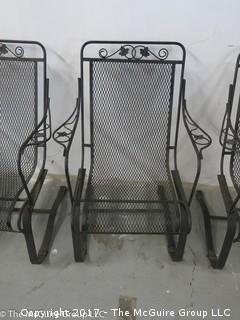 Set of 4 iron patio chairs