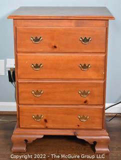 Tom Seely Oak Chippendale Style Four (4) Drawer Chest or Dresser.  Signed by Maker.  22"W x 16"D X 31"T.