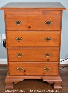 Tom Seely Oak Chippendale Style Four (4) Drawer Chest or Dresser.  Signed by Maker.  22"W x 16"D X 31"T.