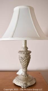 White Table Lamp with Shade. 16"T