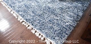 nuLOOM Ellis Blue Indoor Solid Shag Area Rug.  95" x 138".