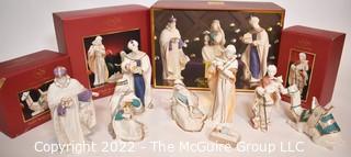 Eight (8) Piece Lenox Hand Painted Porcelain First Blessing Nativity Set New in Boxes.