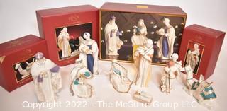 Eight (8) Piece Lenox Hand Painted Porcelain First Blessing Nativity Set New in Boxes.