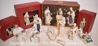 Eight (8) Piece Lenox Hand Painted Porcelain First Blessing Nativity Set New in Boxes.