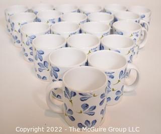 Set Twenty One (21) Crate & Barrel Waechtersbach Germany Mugs in Sweet Pea Pattern. 