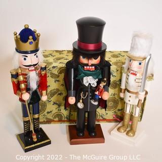 Three (3) Christmas Holiday Decorative Nutcrackers.  18"T.