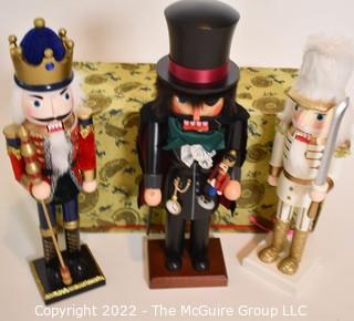 Three (3) Christmas Holiday Decorative Nutcrackers.  18"T.