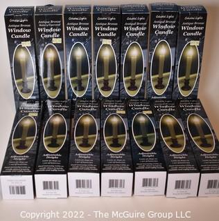 Fourteen (14) Christmas Holiday Window Candles, New in Box.