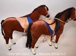 Two (2) Felicity Horses for American Girl Doll Penny Pleasant Company with Saddle & Reins.