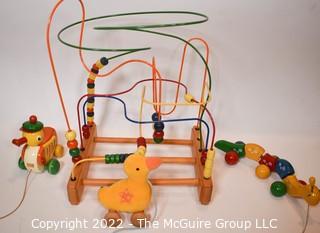 Vintage and Classic Wooden Preschool Toys, Including Walter West Germany.